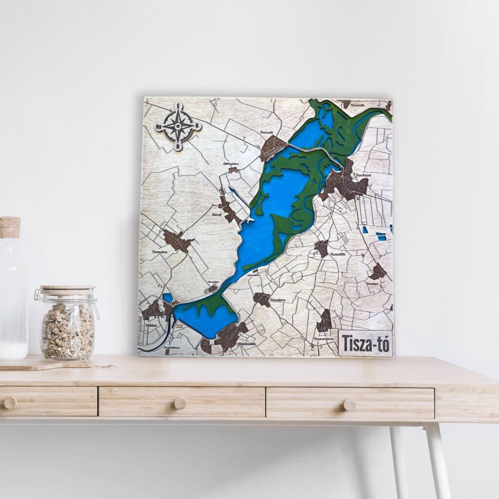 Designe Tisza-tó 3D fa térkép
